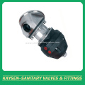 Sanitary pneumatic tank bottom diaphragm valve